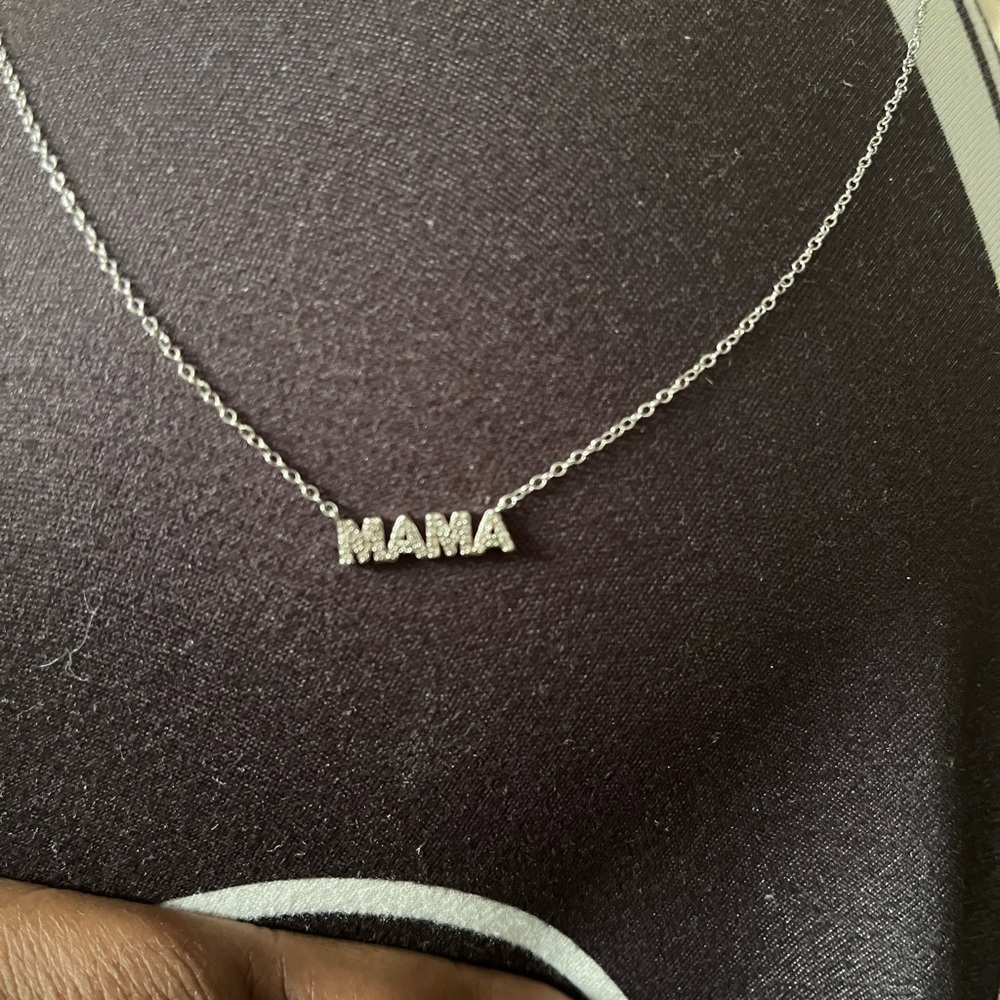 Real diamond mama Necklace sterling silver